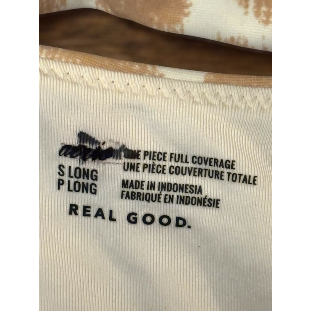 Aerie Women’s Size Small Cream Brown Animal Print Front Tie Cutout Wrap Swimsuit - Picture 10 of 12